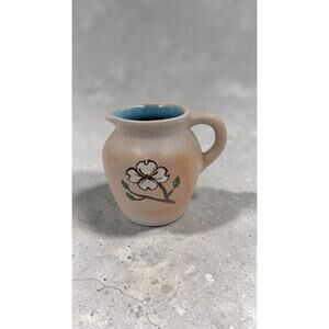 Pigeon Forge Pottery Small Pitcher Dogwood Bloom Design Tennessee Pottery
